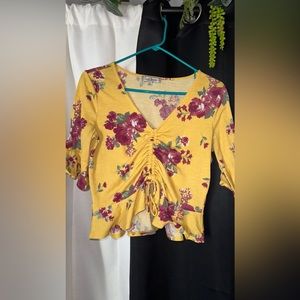 Floral semi cropped top